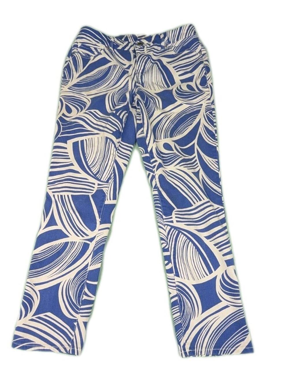 CHICOS Girlfriend So Slimming Leg Ankle JEANS Size 29x26 Stretch Blue White Sz 0